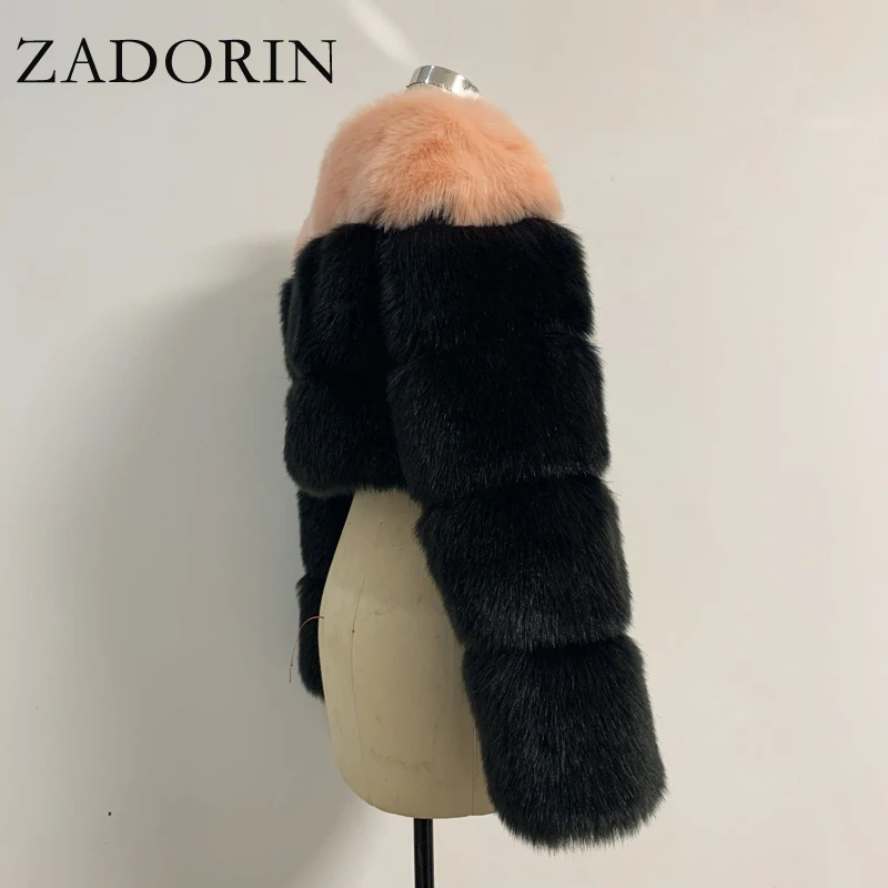 ZADORIN 2020 New Fashion Cropped Furry Faux Fur
