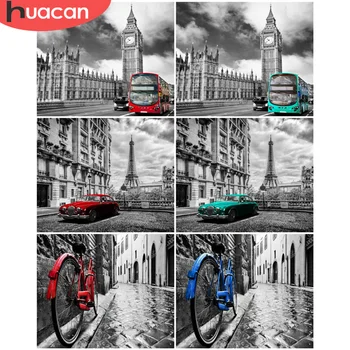 

HUACAN Oil Painting By Number Street Drawing On Canvas Gift DIY Pictures By Numbers House Kits Hand Painted Paintings Home Decor