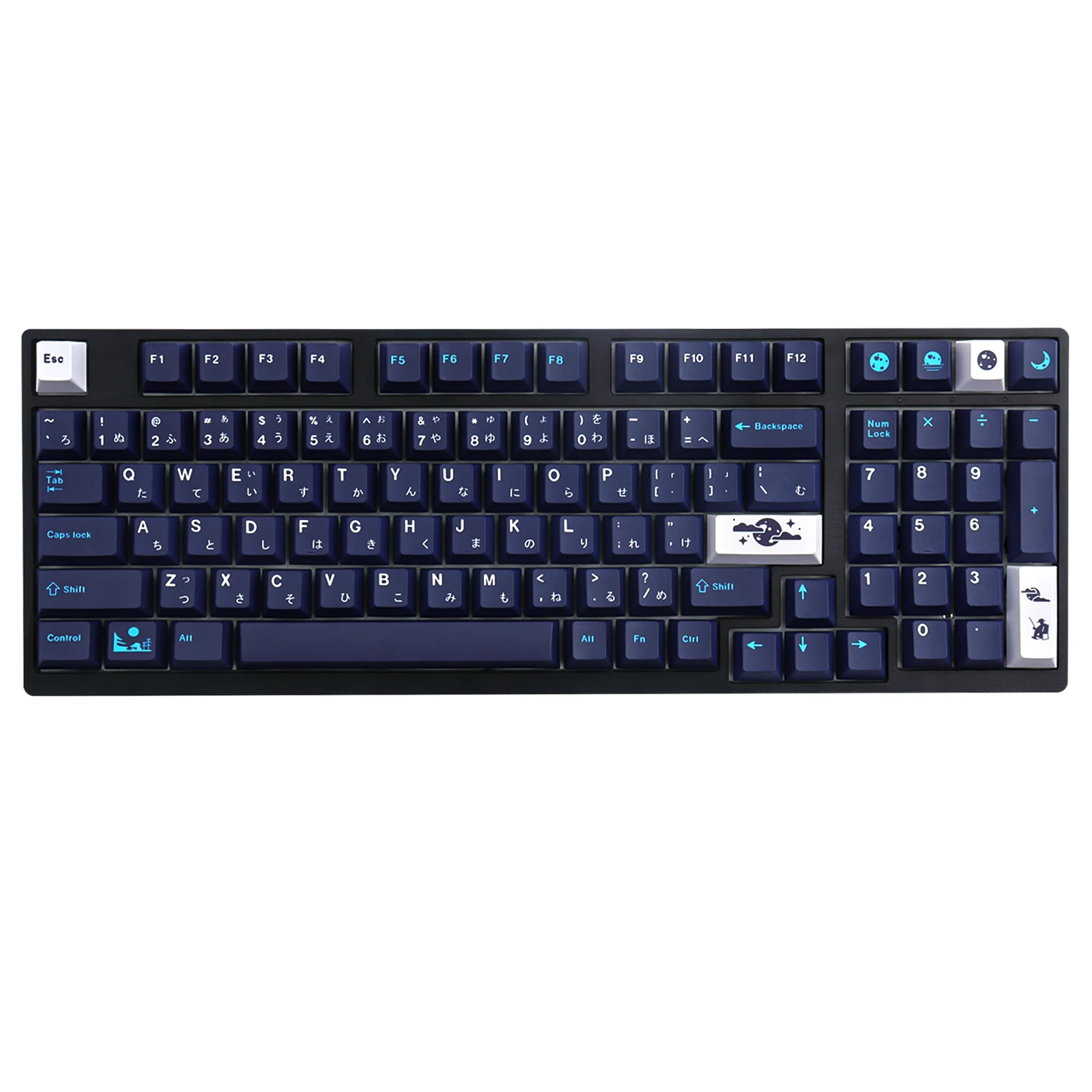 cherry profile dye-sub personalizado gmk azul inferno keycaps para teclado mecânico