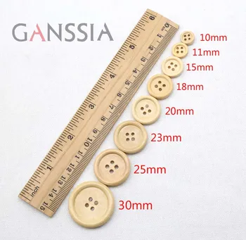 

30-100pcs/lot Natural color4-Holes Round buttons,wooden buttons for kids,scrapbooking buttons(SS-1012)