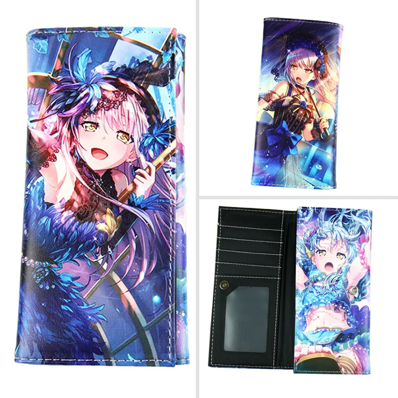

BanG Dream! Anime Long Button Wallet Card Holder Clutch Cosplay Gift Money Bag Colorful Printed With Coin Purse