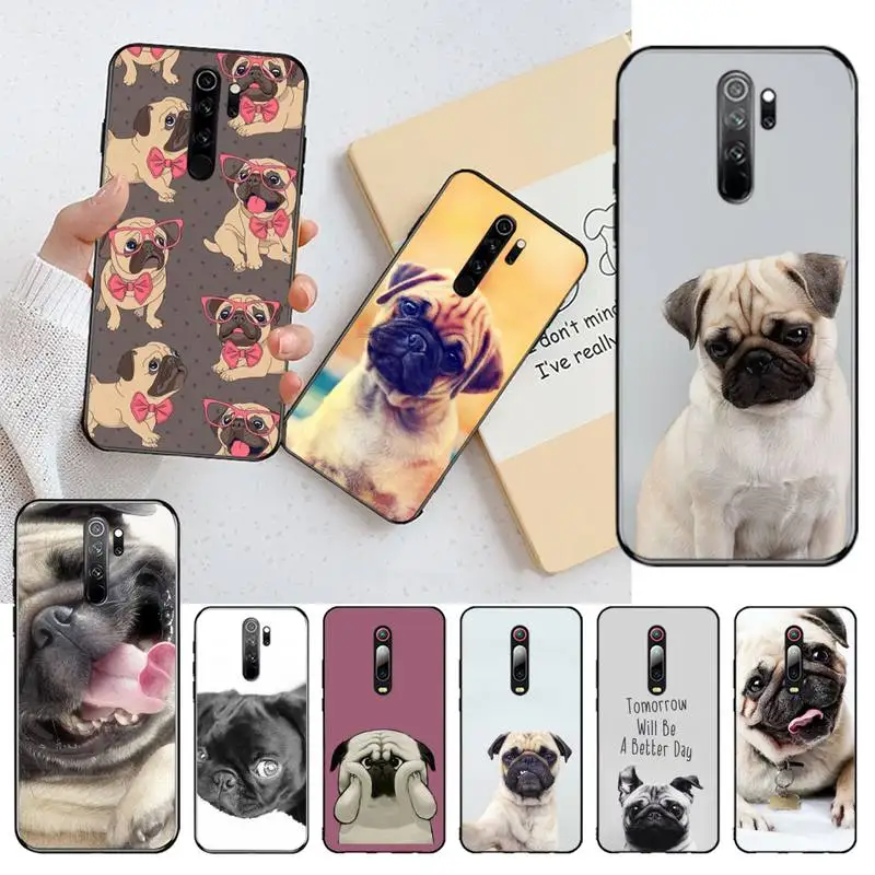 

HPCHCJHM French British Bulldogs Pugs Dog Cover Soft Shell Phone Case for Redmi Note 8 8A 7 6 6A 5 5A 4 4X 4A Go Pro Plus Prime