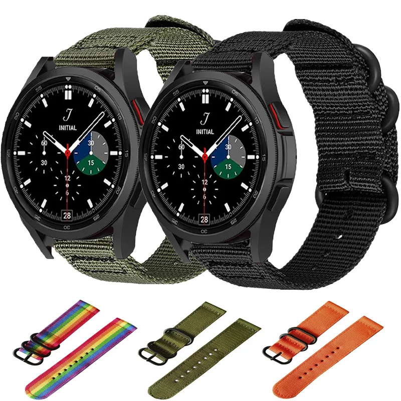 Cinturino In Nylon Per Samsung Galaxy Watch 4 Classic 42Mm 46Mm Nato Bracelet 20Mm 22Mm Cinturino Da Polso Per Galaxy Watch4 40Mm 44Mm Band