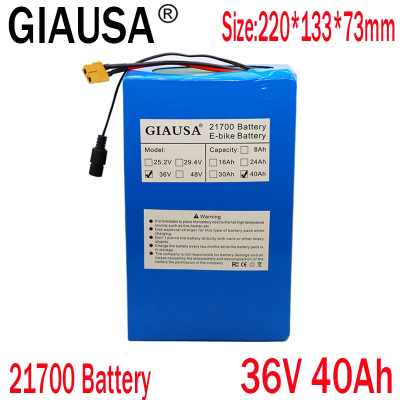 Аккумулятор GIAUSA 36 в 40 А · ч 21700 для электрического мотоцикла трицикла велосипеда
