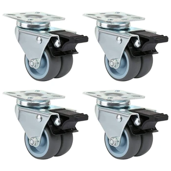 

4 x 2 inch Heavy Duty Swivel Castor Wheels 50mm with Brake for Trolley Furniture M2EF