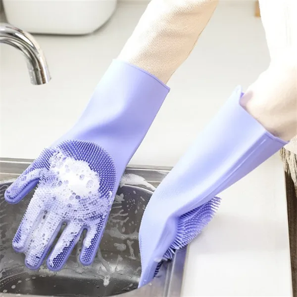 

Multifunction Silicone Cleaning Gloves Magic Silicone Dish Washing Gloves For Household Silicone Scrubber Rubber Dishwashing Glo