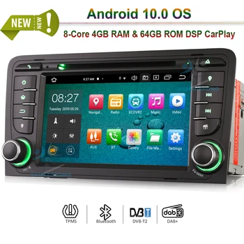 

7" PX5 Android 10.0 Autoradio Car stereo Car DVD GPS 4G+64G DAB+ DVR OBD DSP CarPlay for Audi A3 S3