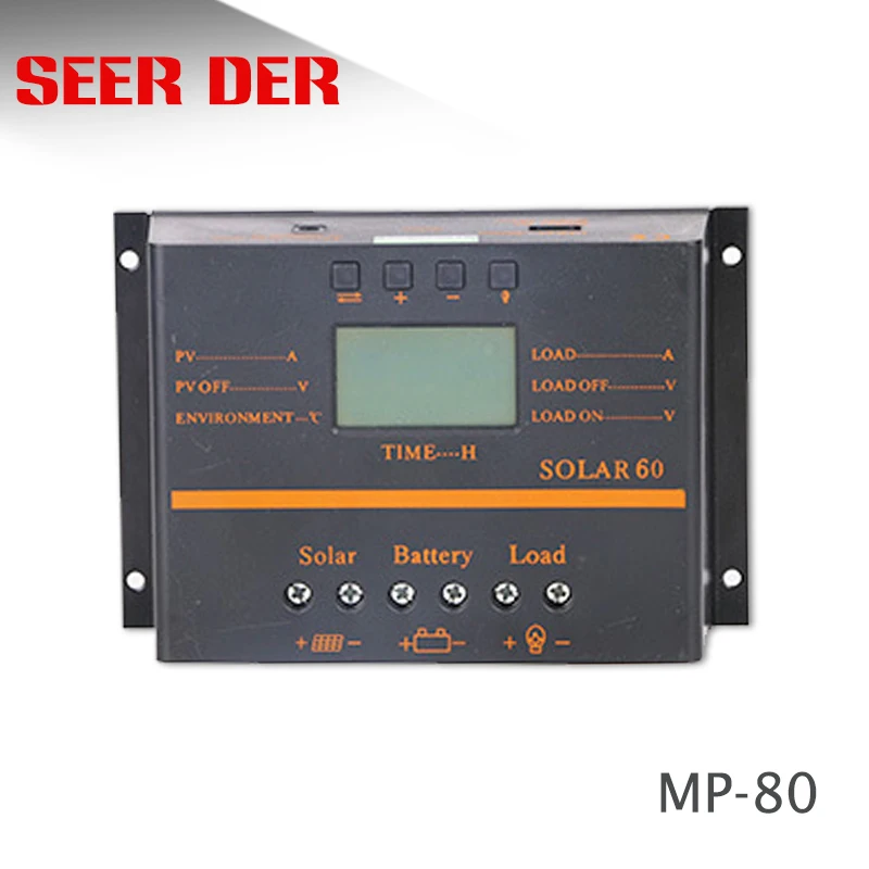 

Solar Controller 40A 50A 60A 80A 12Vdc 24Vdc Solar Panel Battery Regulator Charge Controller USB 5V LCD Display Controller