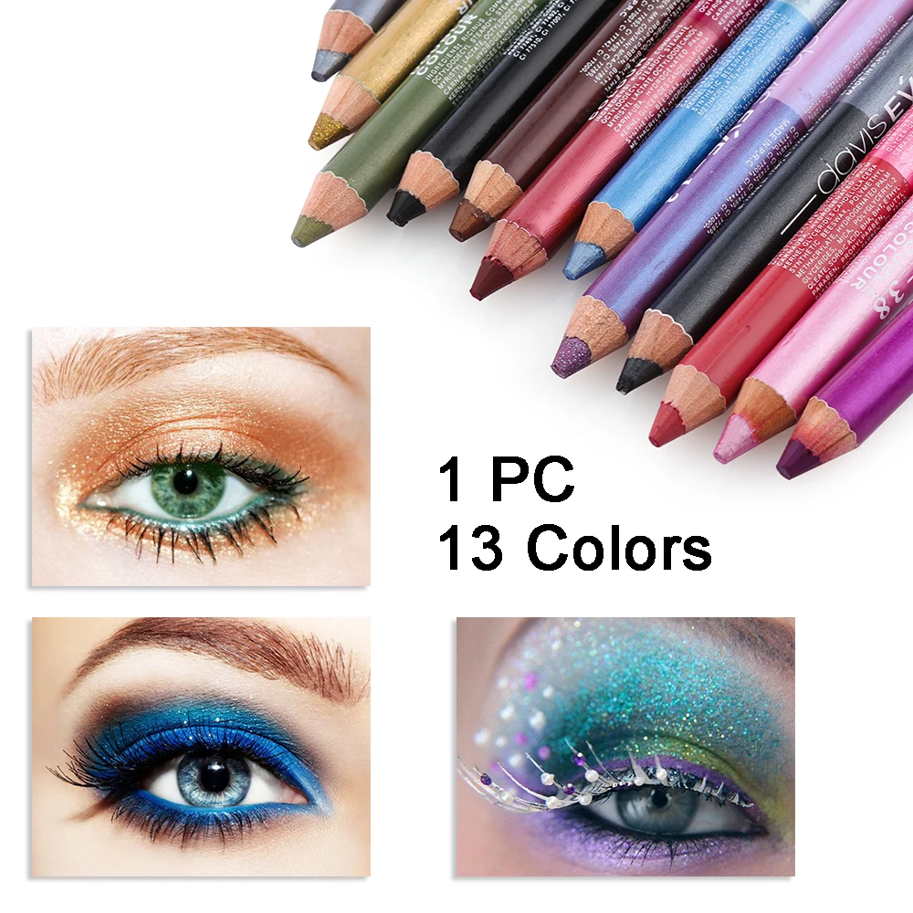 

1Pcs Double-End Double ColorsHighlighter Glitter Eyeshadow Eyeliner Pen Durable Waterproof Sweatproof Long Lasting Makeup Tools