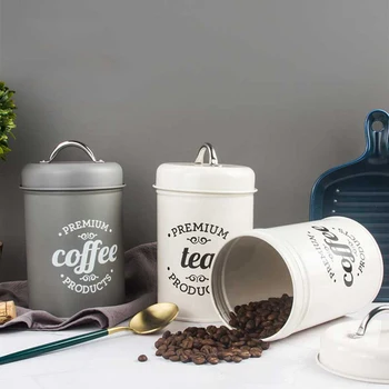 

Multifunction Iron Storage Bottles Cylindrical Portable Sealed Jar Storage Box Sugar Household Jars Kitchen Organizer Coffee Tea