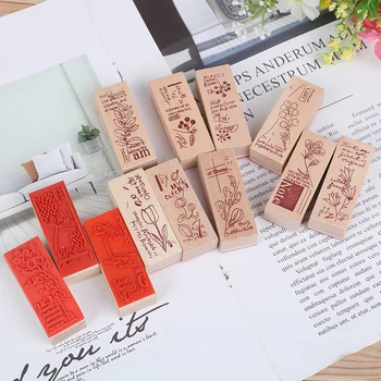 

1pc Wood & Rubber stamp Vintage Forest Plants Flowers Decoration stamp for scrapbooking stationery DIY craft standard stamps