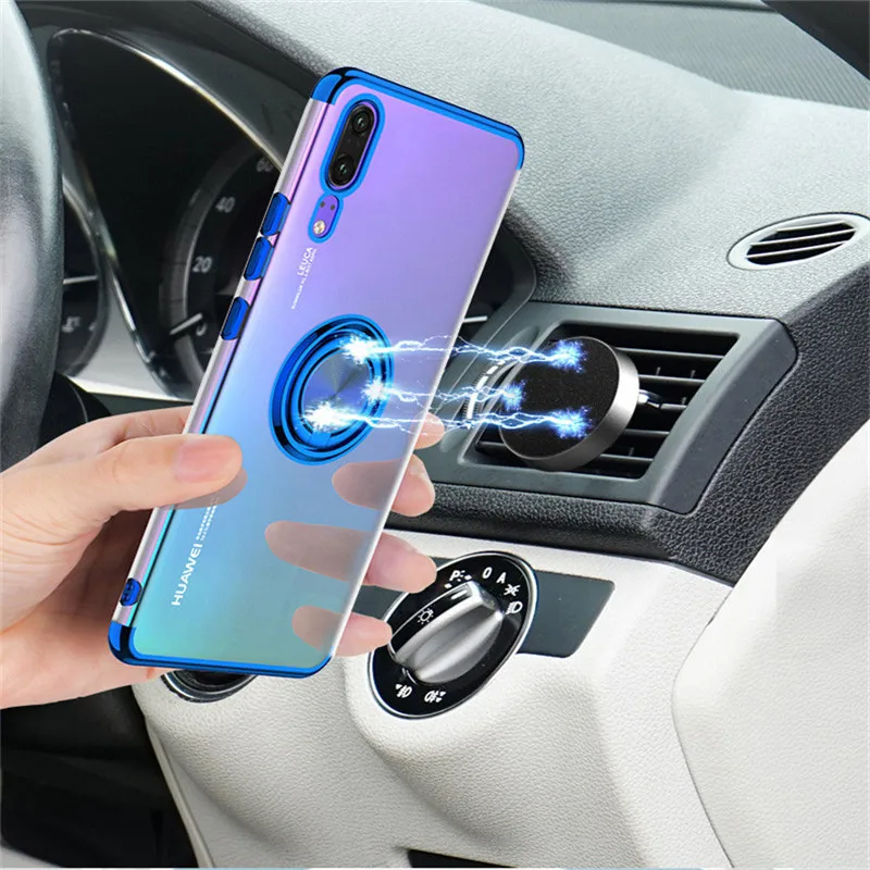 

Cover Case for Huawei P20 30 mate20 10 Pro lite platin Hidden Kickstand with Car Magnet Case for Huawei nova 3E 4E Cover Fundas