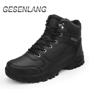 

Men's Outdoor Hiking Shoes Quality Leather High Top Male Sneakers Tourism Walking Climbing Mountain Trail Trekking Hunting Boots