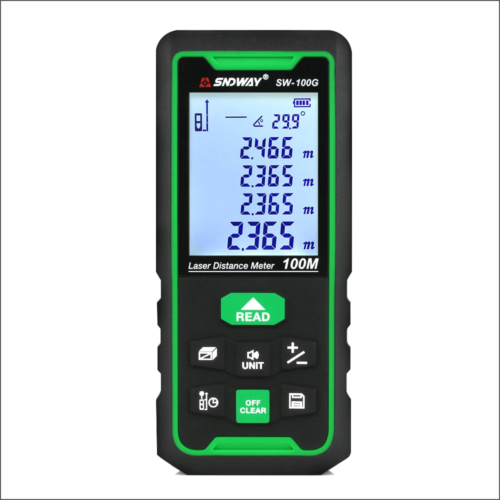 SNDWAY Laser Rangefinder Green Lines Distance Rangefinder Digital Range finder Laser Tape Distance Ruler Sensor Distance Meter SNDWAY Laser Rangefinder Green Lines Distance Rangefinder Digital Range finder Laser Tape Distance Ruler Sensor Distance Meter