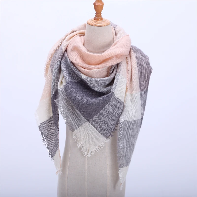 

2019 New Spring Winter Women's Scarf Soft Plaid Warm Cashmere Scarves High Quality Female Shawls and Pashmina Lady Bandana Wraps
