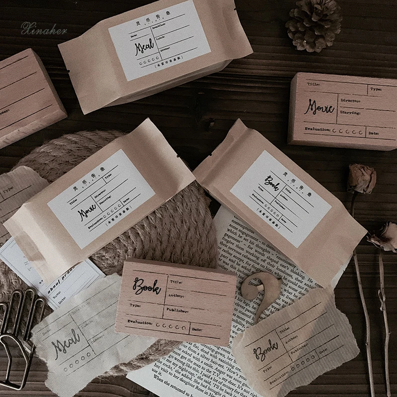 

XINAHER Vintage book notes record series stamp DIY wooden rubber stamps for scrapbooking stationery scrapbooking standard stamp