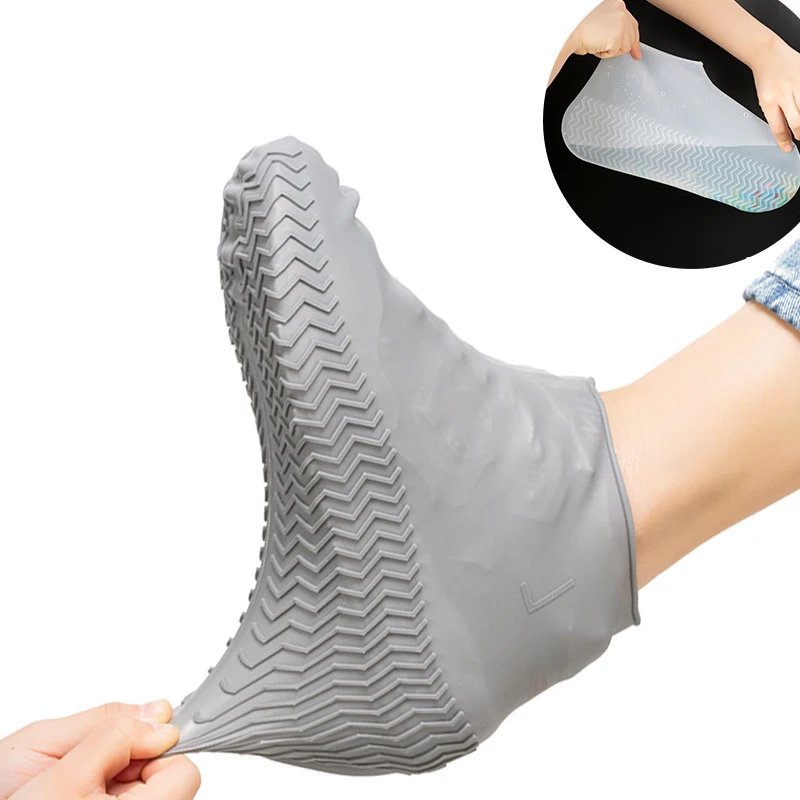 Cubierta para zapatos impermeable de látex reutilizable, 1 par, cubierta para zapatos contra la lluvia, botas antideslizantes de caucho resistente, accesorios para zapatos S/M/L