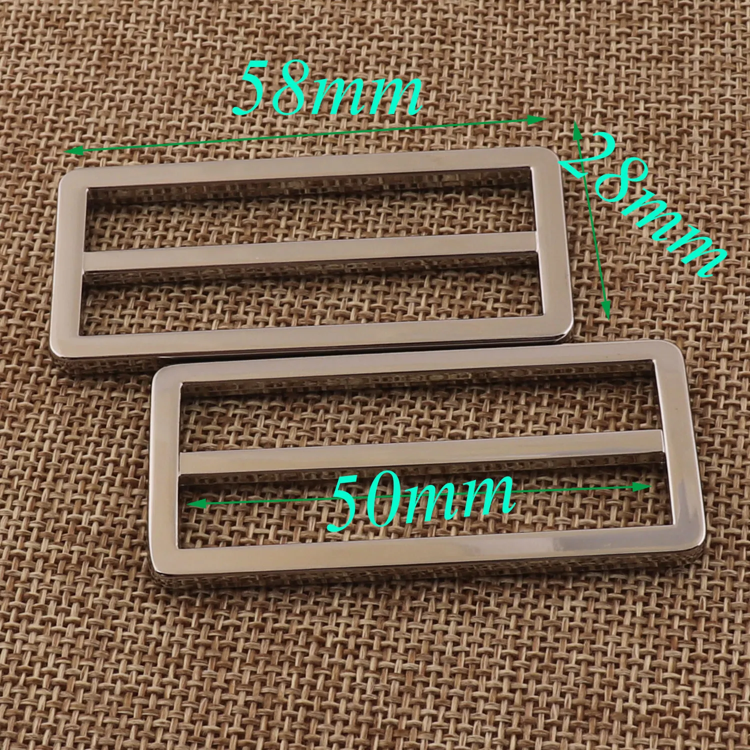 8 Sztuk 50Mm Srebrne Klamry Slajdów Torba Regulator Torebka Klamry Zapięcia Klamry Pasa Torby Taśmy Paski Do Bagażu Slajdy Tri-Glides