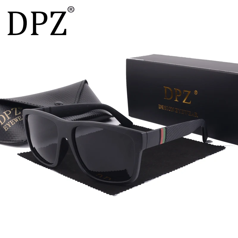 

2019 DPZ fashion Luxury Brand Design men driving Polarized sunglasses Gafas oculos UV400 blue black male with case