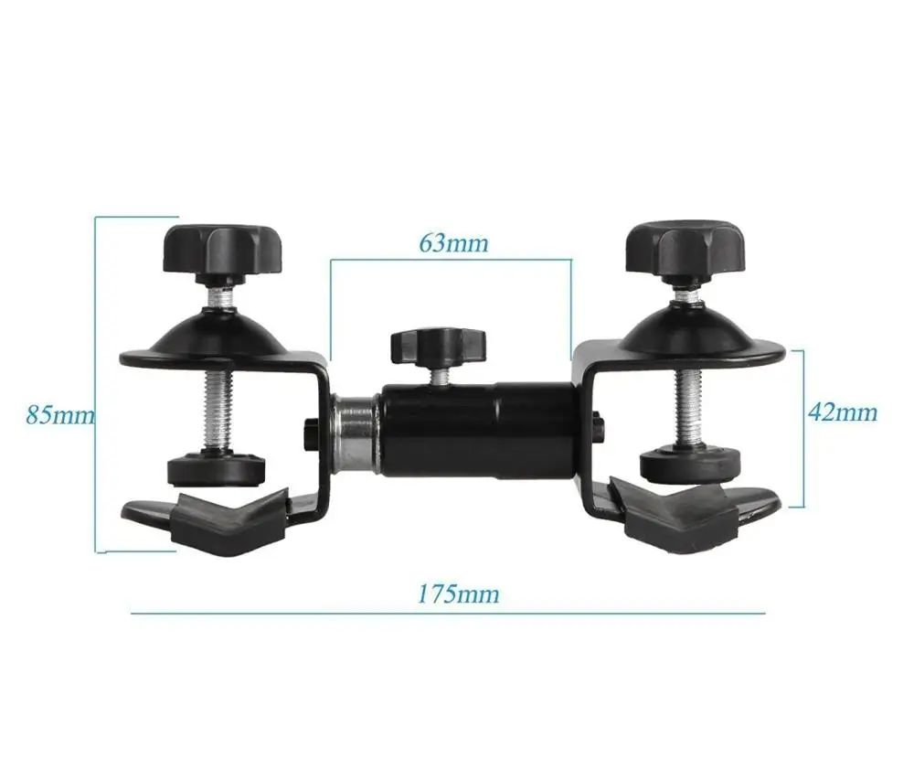 C Type 2 in 1 Camera Umbrella Holder Clip Clamp Bracket Tripod Light Stand Photography 1/4 screw head Camera Light Holder