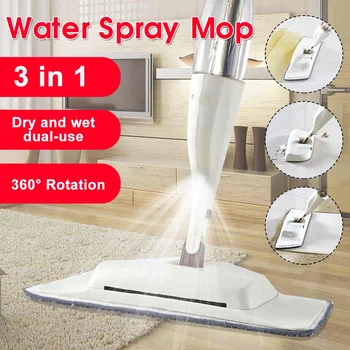 

Spray Mop for Hardwood Floors Dust Mop with Microfiber machine washable Pad for a Quick Cleaner with a Refillable Water