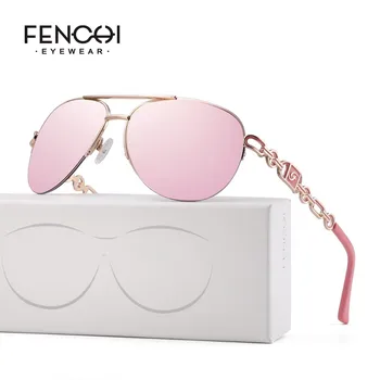 

FENCHI Women Sunglasses DesignerTrendy Brand Vintage Pink Mirror Sun Glasses Ladies Cat Eye Eyewear Oculos Feminino De Sol
