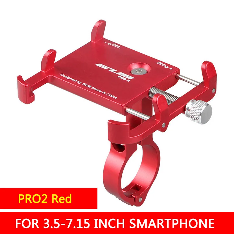 Pro 2-Red GUB алюминиевый держатель для телефона, крепление для велосипеда, крепление для телефона, спортивный светильник для камеры, держатель для велосипеда, мотоцикла, держатель для руля с зажимом, подставка 3," до 7,5" - Цвет: Pro 2-Red
