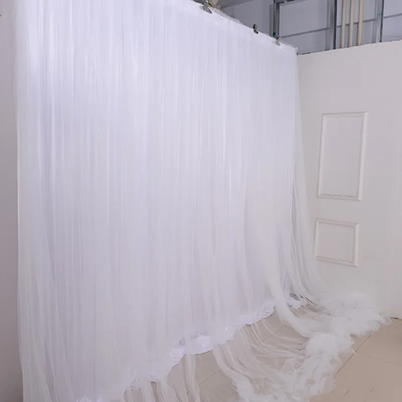 

Upscale 4MX8M Double Layer Design Wedding Decoration Background Curtain For Christmas Event Birthday Party Scene Layout