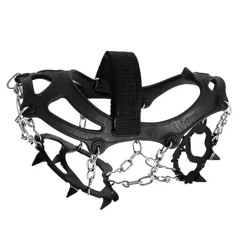 L-Black Открытый 12 зуб ледяные кошки Нескользящие скалолазание обуви шипы зажимы галоши ледяные конусные коготь снегозащитная обувь Нижняя крышка - Цвет: L-Black