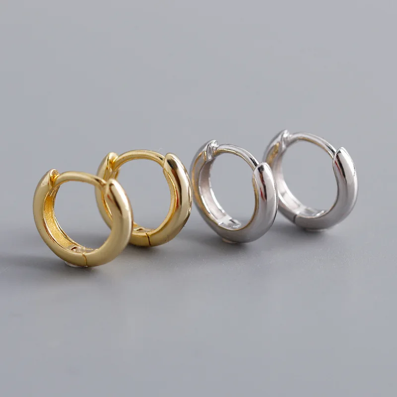 

YPAY 100% Genuine 925 Sterling Silver Circle Hoop Earrings for Women Fine Party Jewelry YME658