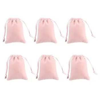 

6Pcs/lot Drawstring Bag Cloth Gift Bags Multi Size Jewelry Packaging Cloth Bag Drawstring Bag Practical Fabric Bag for Women