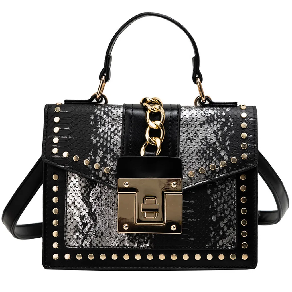 

Women Designer Handbag Retro Serpentine Crossbody Bags Lock rivet Messenger Flap Bag Evening Party Shoulder Bag Handle Bags