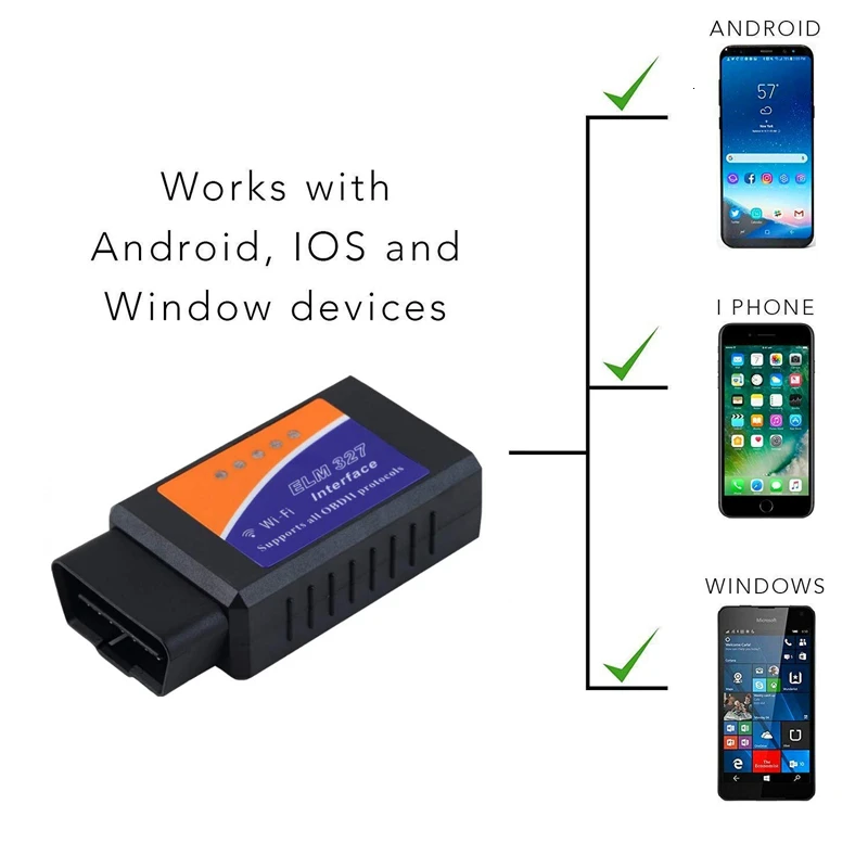 ELM327 V1.5 OBD2 wifi сканер ELM327 Wi-Fi OBDII elm 327 V 1,5 OBD 2 Автомобильный диагностический инструмент ODB2 считыватель кодов для Android/IOS