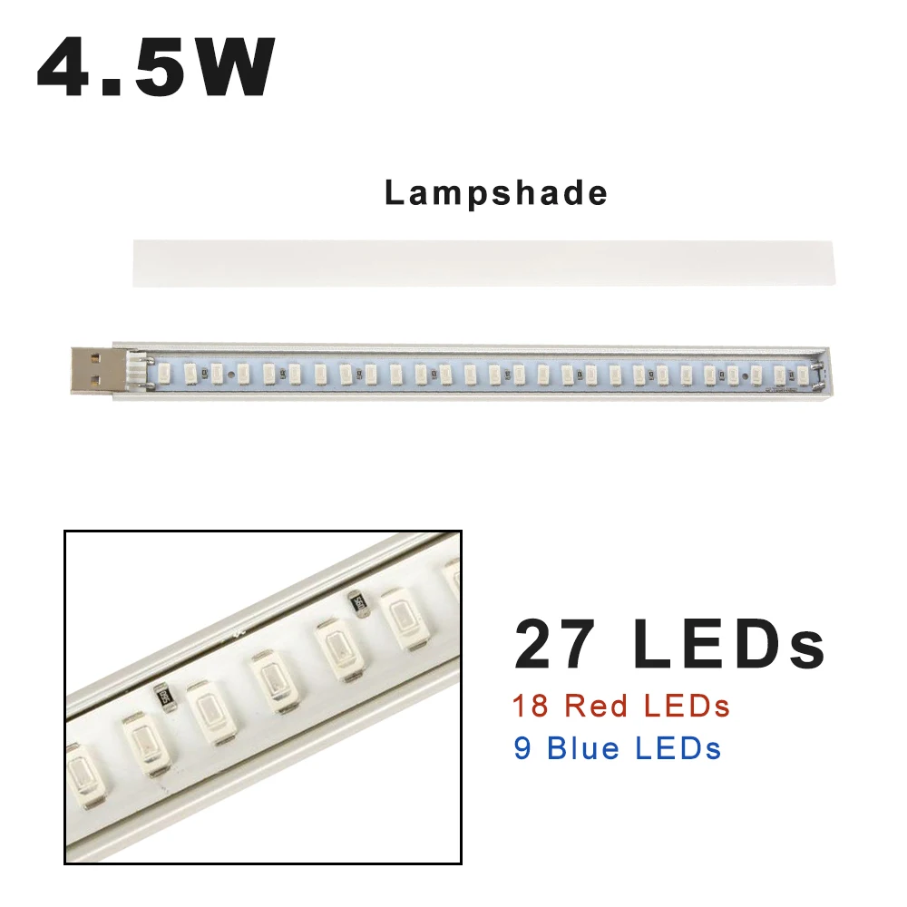 ZHMZH Portable Convenient LED Full Spectrum Phyto Growth Lamp LED Plant Growing Lamp USB Red Blue Hydroponic Grow Light