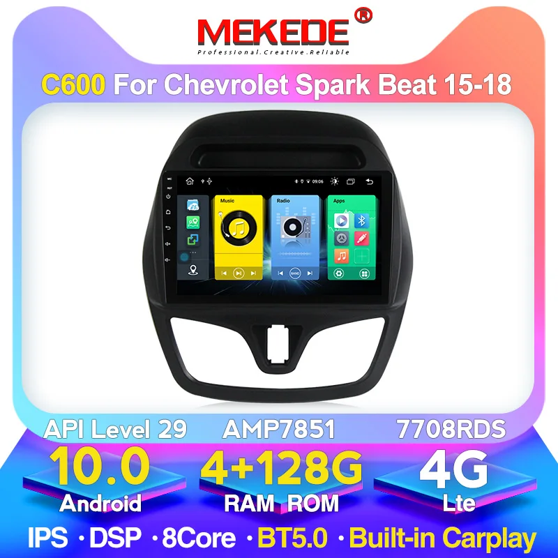 Автомобильная магнитола Android 10 4G + 128G для Chevrolet Spark Beat 2015 2016 2017 2018 9 дюймов Wi-Fi стерео