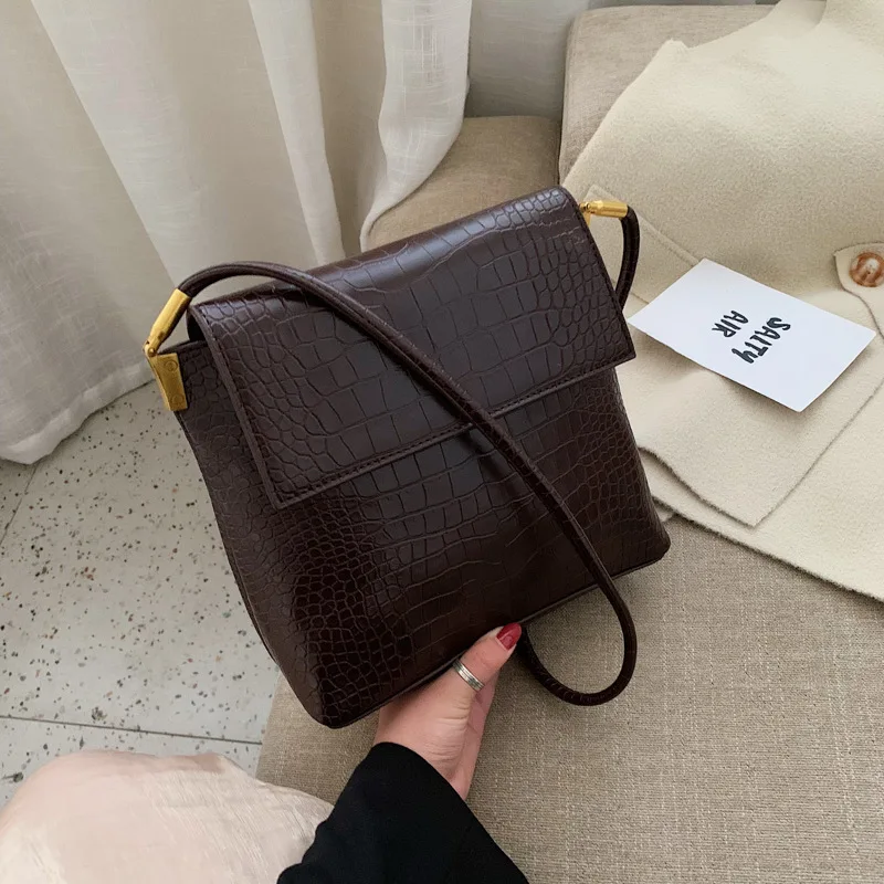 

Autumn And Winter Casual Crocodile Pattern Fashion Bag Women's 2019 New Style Korean-style Fashion Retro Versatile Shoulder Squa