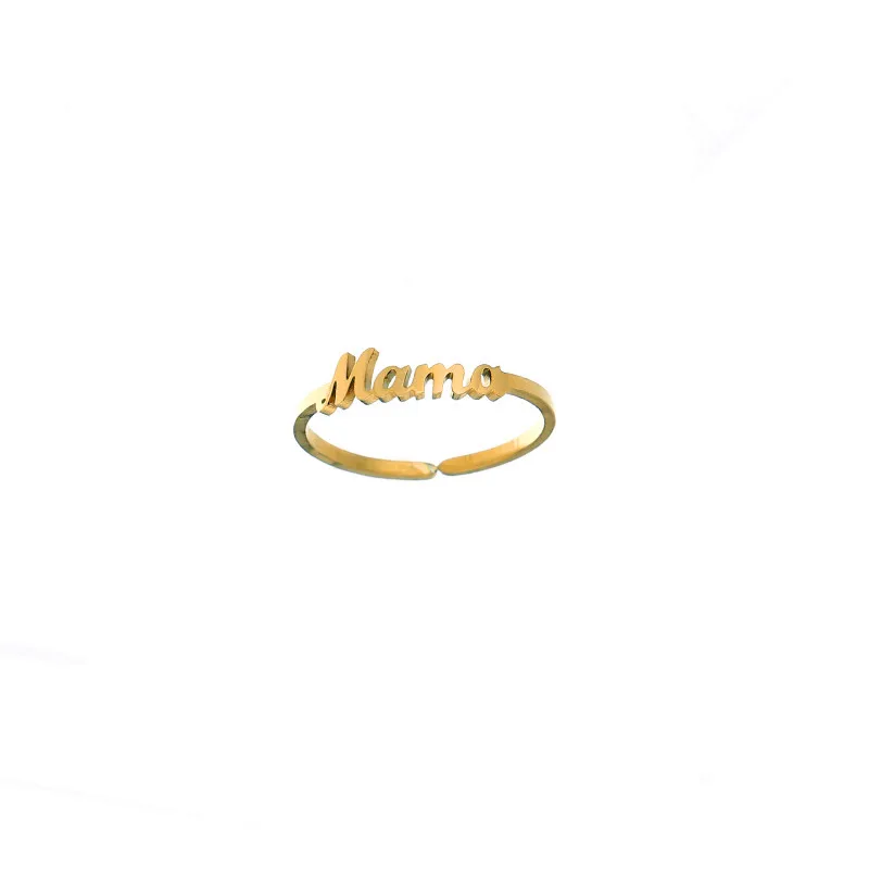 Personalized Stainless Steel Name &quotMama&quot Rings Adjustable Custom Nameplate Jewelry Gift | Украшения и аксессуары