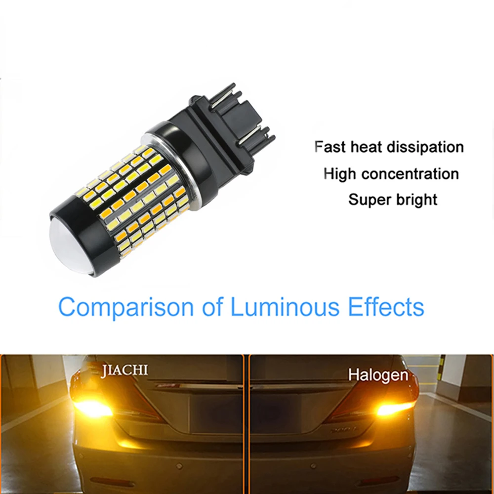 JIACHI 20x T25 светодиодный авто аксессуары 3157 3156 P21 \ 7 Вт DRL Белый Желтый 12-24 в 3014-120 чипы подсветка 1200лм указатели поворота