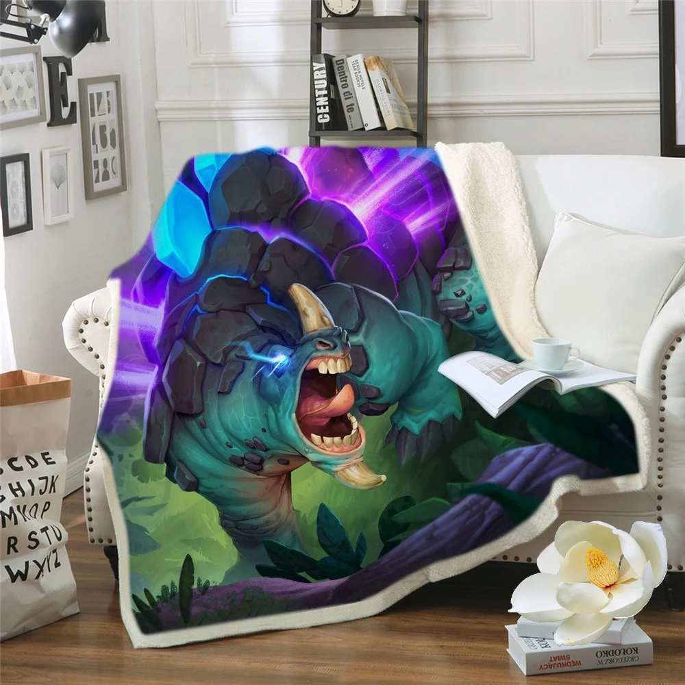 Cute Sofa Throw Blanket 3D Cartoon Jurassic Park Dinosaur Blanket for Kids Boy Single Size Bed Linens Microfiber Fabic Blanket