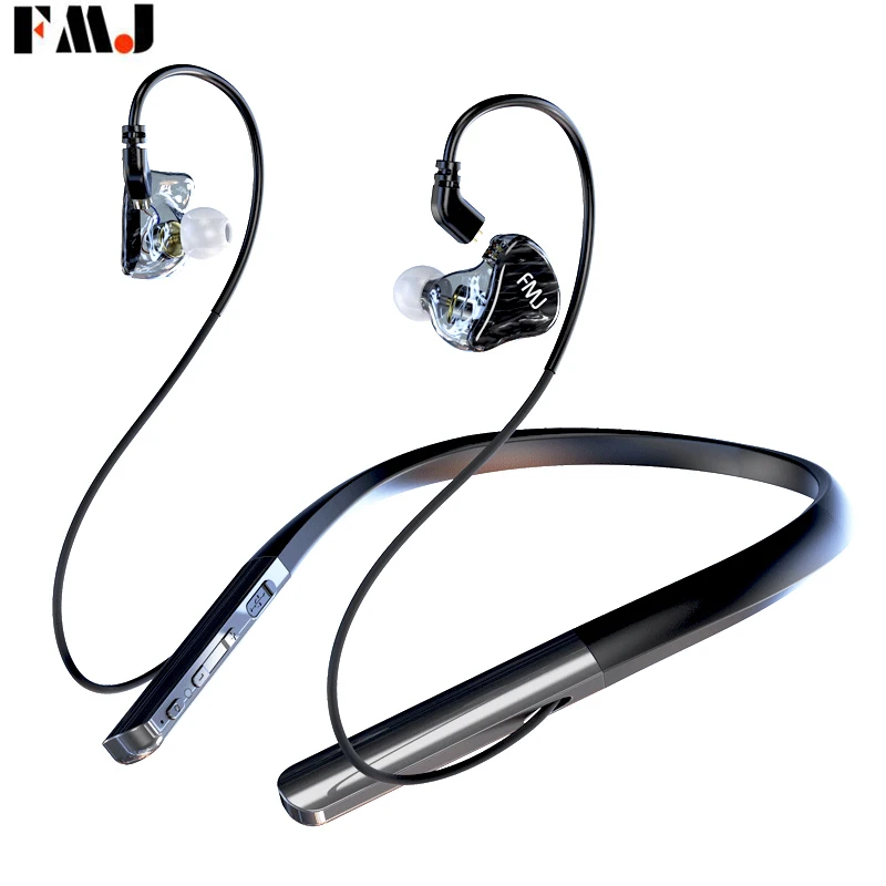 

FMJ S6+ Wireless Headset Bluetooth 5.0 Detachable 6D Dual Dynamic Headset For Clearer In Ear Wireless Sports Headset