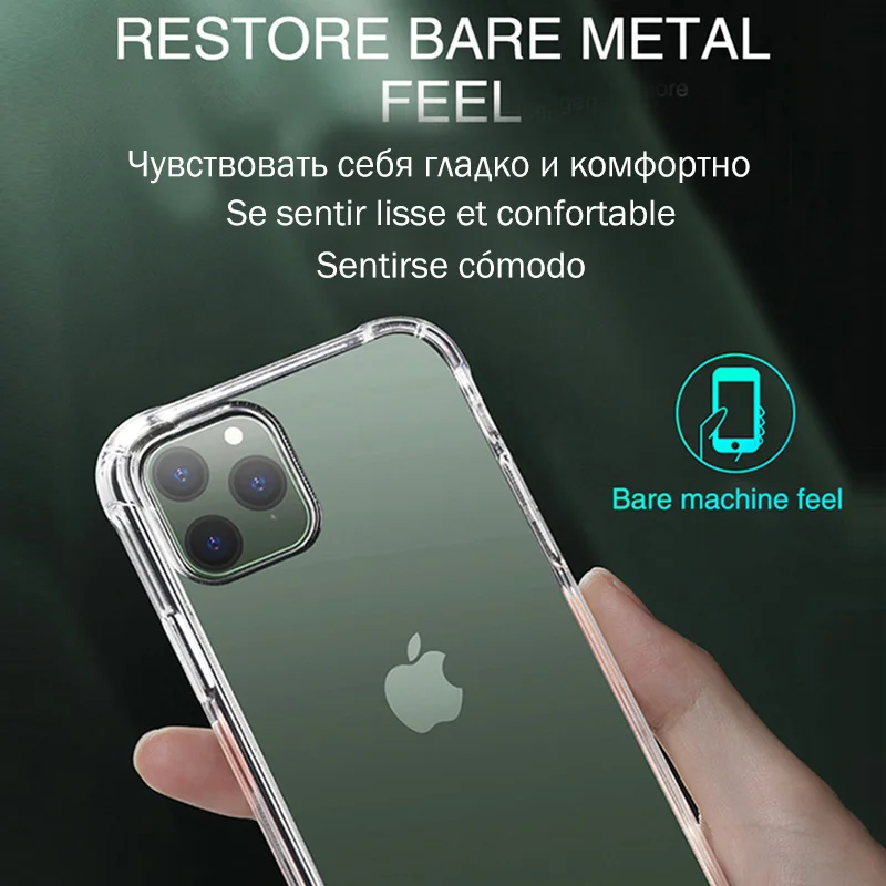 Роскошный прозрачный противоударный чехол для iPhone 11 Pro X Xr Xs Max, Мягкий ТПУ силиконовый чехол для iPhone 6 6s 7 8 Plus 5 5S SE, задняя крышка