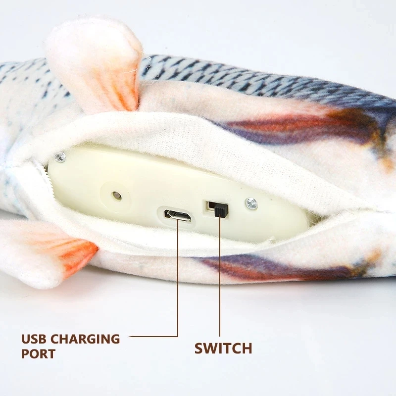 Cat Toy Fish USB Electric Charging Simulation Fish Cat Pet Chew Bite Interactive Cat Toys Dropshiping Moving Floppy Wagging Fish