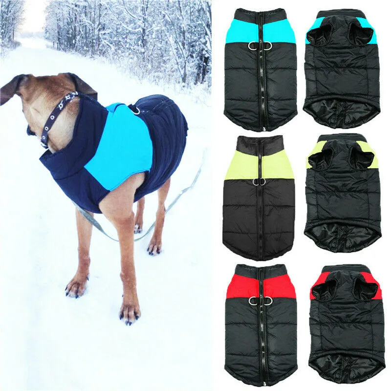 Зимняя Теплая стеганая Одежда для собак водонепроницаемые пальто для домашних животных Одежда для собак щенков костюм зимняя одежда Экипировка куртка для собак L-4XL