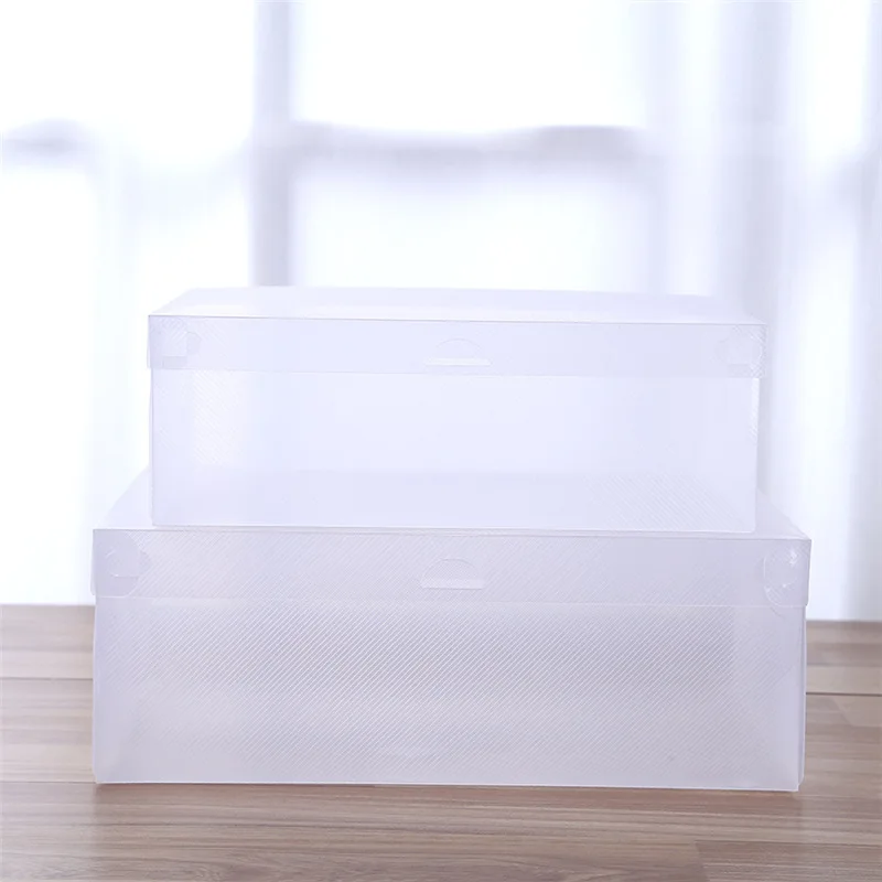 10 шт. прозрачная коробка для хранения обуви прозрачные пластиковые обувные коробки складная обувь Чехол держатель коробка прозрачная обувь Органайзер коробка