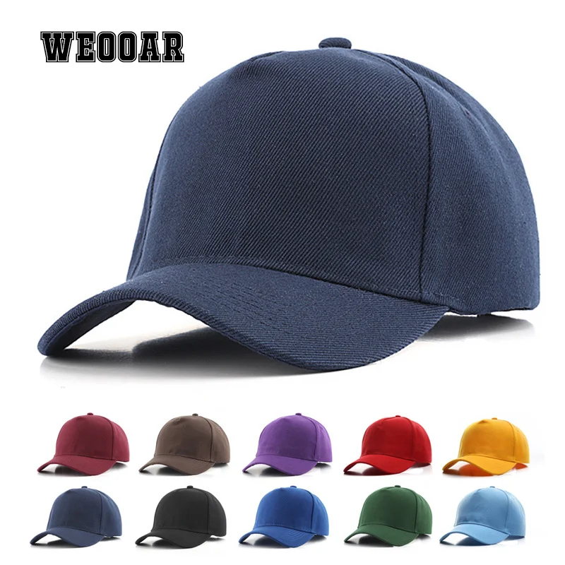 

WEOOAR HOOK&LOOP Solid Men Women Baseball Caps Male Trucker Dad Hats 2022 Summer Sun Bone Black Outdoor Sports Fishing Bob MZ288