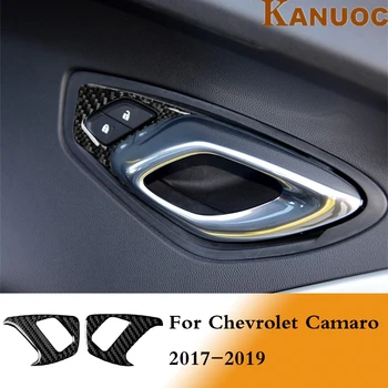 

For Chevrolet Camaro 2017-2019 Carbon Fiber Bezel Trim Styling Accessories Car Door Lock Switch Button Frame Decor Sticker