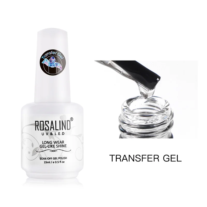 ROSALIND переводной Гель-лак для ногтей с наклейкой гель для ногтей Гибридный Праймер УФ лампа для маникюра Полупостоянный Гель-лак для нейл-арта - Цвет: Transfer Gel