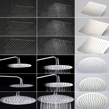 

GloryStar 12 Inch Bathroom Shower Head Stainless Steel Top Spray Round Ultra-thin Shower Head