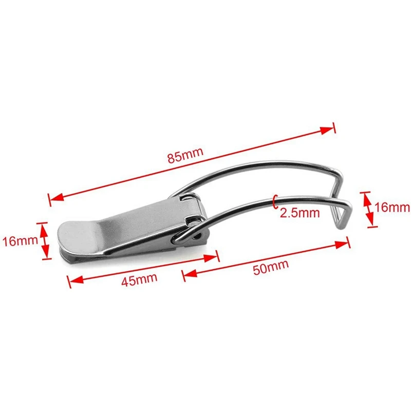 Furniture hardware toggle latches jewelry box hasps decorative latches Stainless steel spring hasp 304 stainless steel box cabinet spring lock hasp transport box tower buckle