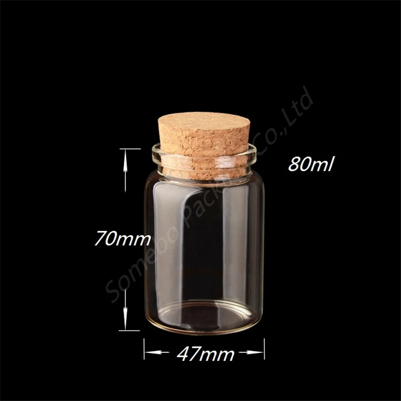 80ml Диаметр 47 мм прозрачная стеклянная трубка Желая бутылка lucky star креативная прозрачная стеклянная бутылка с пробкой 50 мл, 80 мл, 100 мл, 150 мл - Цвет: 80ml
